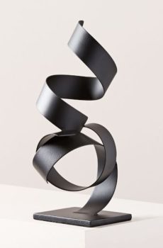 Abstract silver metal art