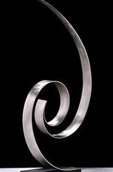 Silver metal abstract art