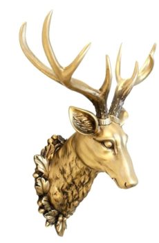 Gold deer antique farmhouse wall art