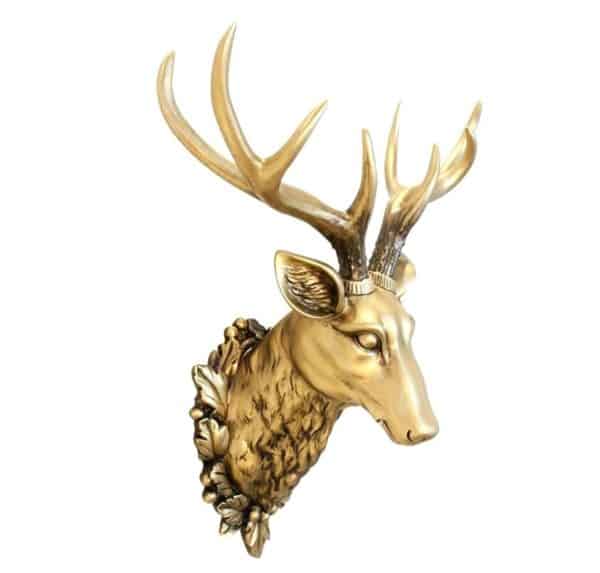 Gold deer antique farmhouse wall art