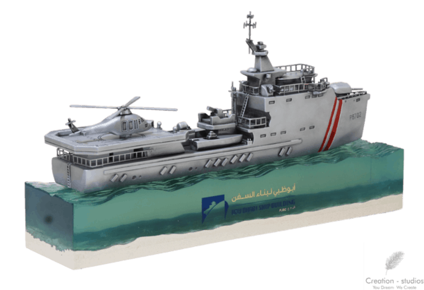 miniature model warship in resin