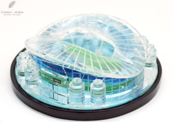 Crystal scale model football stadium