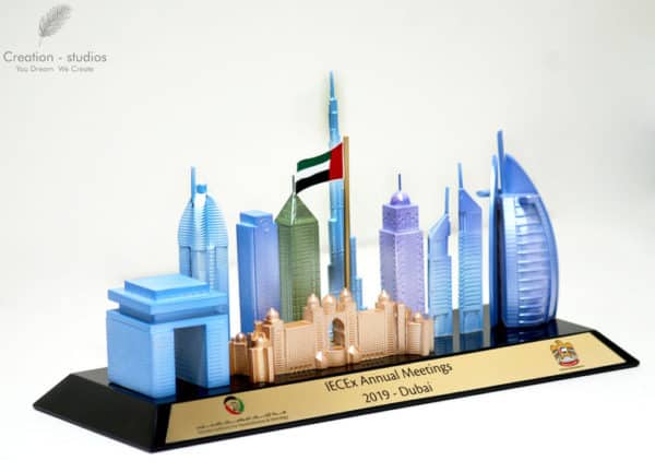 Custom scale new colorful Dubai skyline