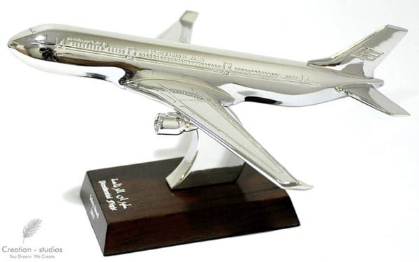 scale model aircraft in metal plating