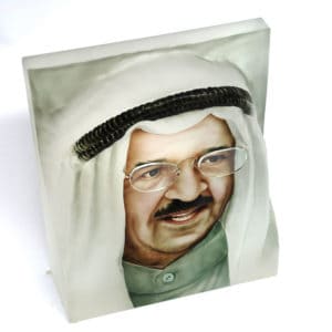 3d glass painting of emir of kuwait