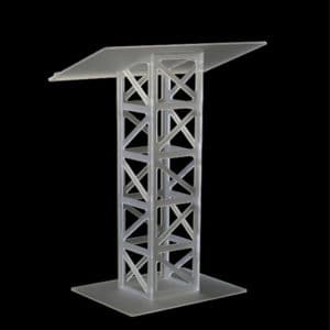 Acrylic podiums custom made with detailing