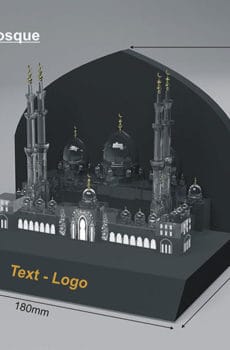 Customized half 3d model of Abu dhabi mosque