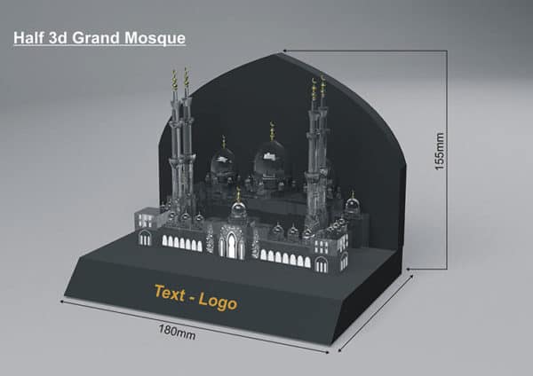 Customized half 3d model of Abu dhabi mosque