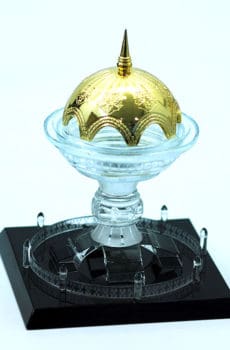 Crystal and metal incense burner souvenir model