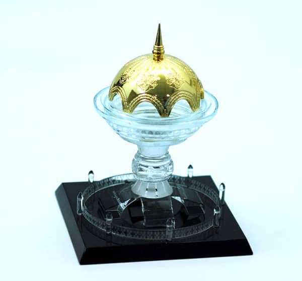 Crystal and metal incense burner souvenir model