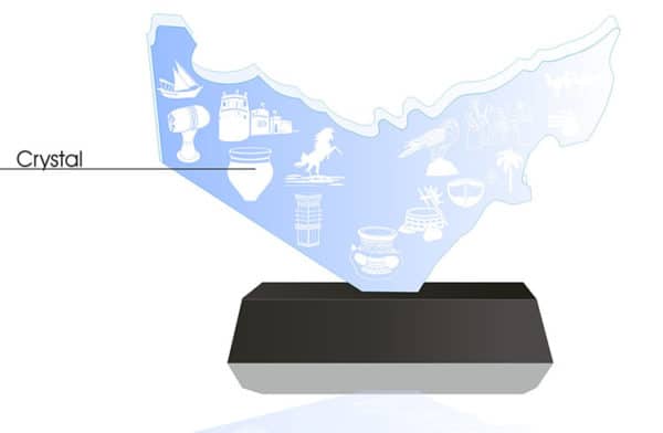 Customized crystal UAE map awards