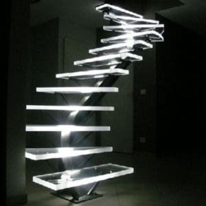 Acrylic staircase with light