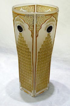 Calligraphy of 99 names of Allah on flower vase
