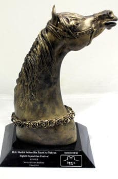 Arabic horse head sculpture in resin