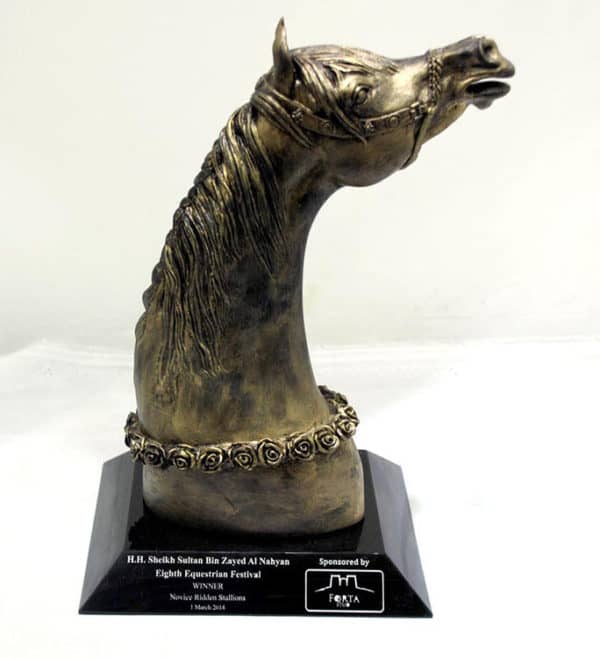 Arabic horse head sculpture in resin