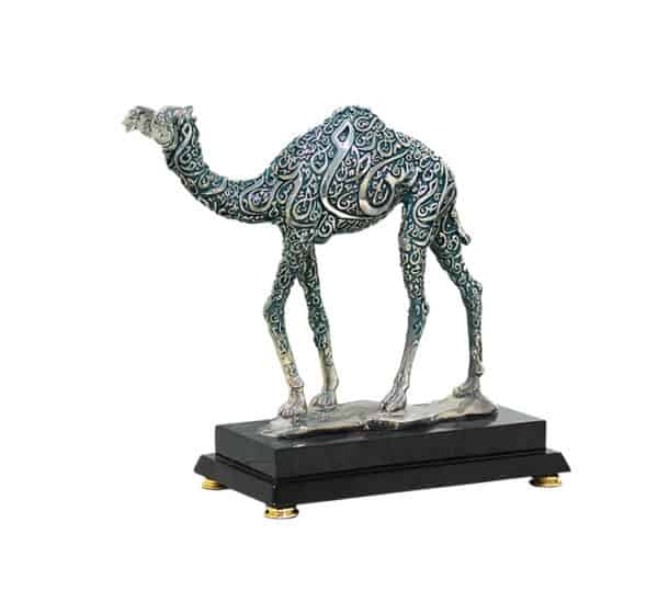 Camel sculpture with calligraphy art made in Dubai