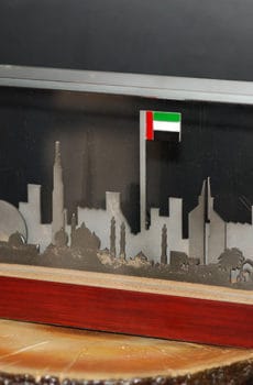 Customized metal Abu Dhabi skyline souvenirs