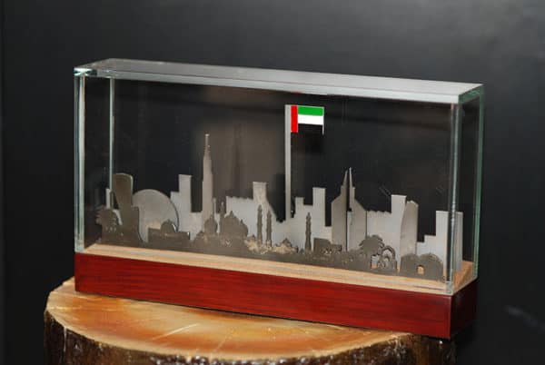 Customized metal Abu Dhabi skyline souvenirs