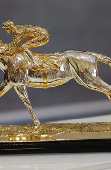 Customized gold plated metal horsing racing awards