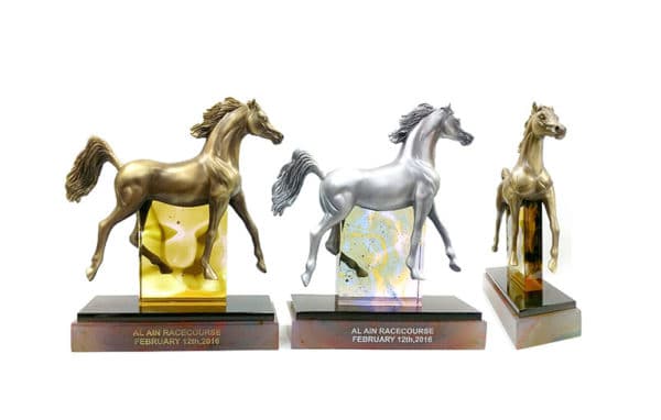 3d customized gold, silver and bronze horse gifts