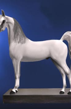 White customized premium Arabic horse sculpture
