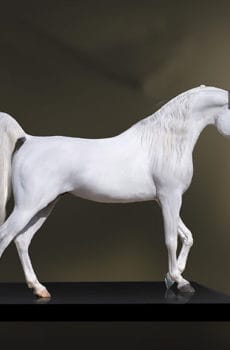 Customized white Arabic horse art sculpture