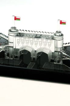 Crystal souvenir model of Muscat gate