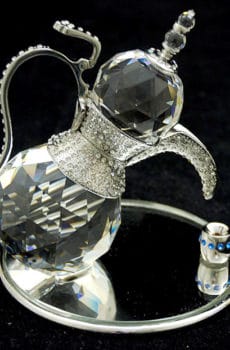Customized crystal qahwa set souvenir made in Dubai