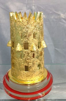 Gold platted Alain fort souvenir made in UAE