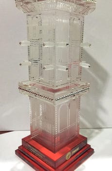 Customized crystal wind tower souvenir made in Dubai