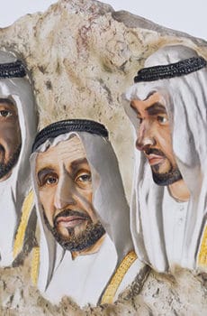 3d hand painting of Sheikh Zayed family Dubai