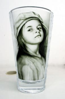 Customized 3d glass painting on vase
