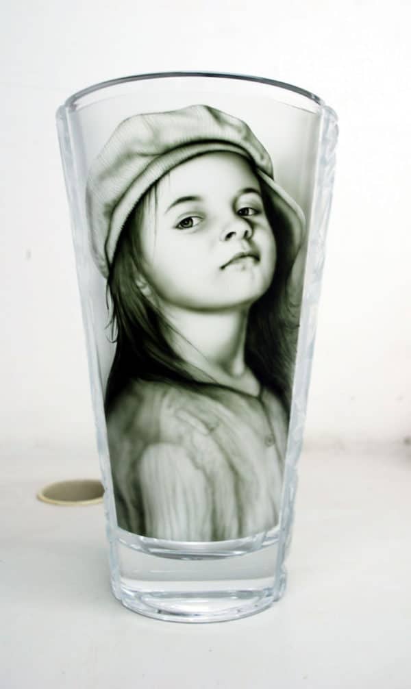 Customized 3d glass painting on vase