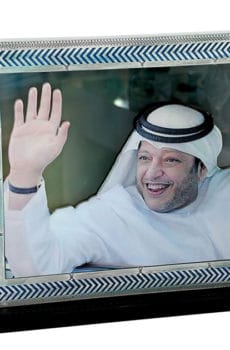 3d glass portrait of Ruler of Abu Dhabi UAE