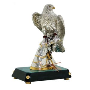 Arabic falcon sculpture made with metallic plating