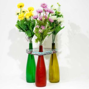 Recycle bottle vase a new glass art made by melting glass