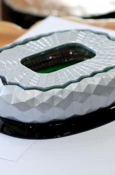 Qatar football stadium model souvenir in crystal