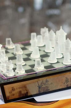 Customized VIP crystal chess board of Qatar heritage