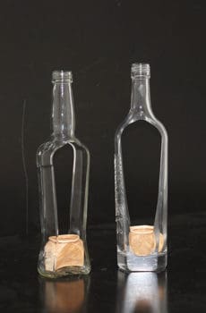 Candle holder with sustainable glass bottle