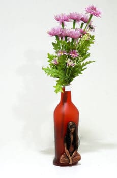 Flower vase with 3d woman in resin gift for sustainability lovers