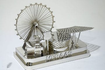 Metal scale model of meeras skyline