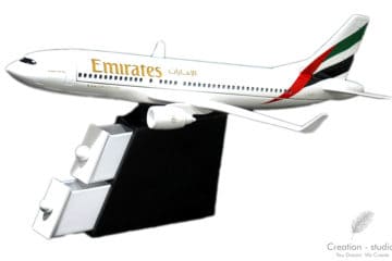 scale model of aircraft of emirates airlines