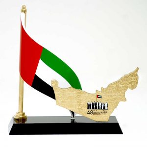 UAE flag with emirates map