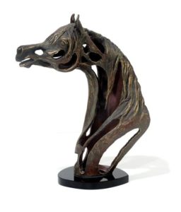 wooden effect resin horse head