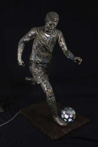 live size resin sculpture of footballer