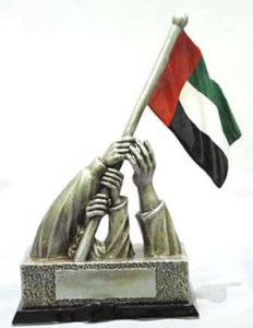 resin hand painted uae flag souvenir