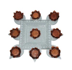 Diwali gift tray with diyas