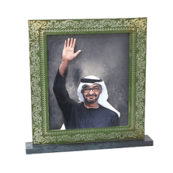 3d glass painting of sheikh Mohammed in zayed